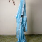 Mangala Giri Pattu with silver Zari - Ice Blue