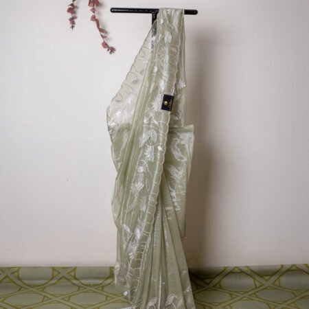 Soft Organza Saree with Floral Weave